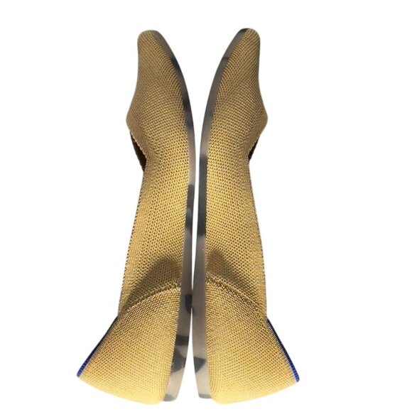 ROTHY'S Gold Pointed Toe Flats Size W7 Recycled Material Washable Women's Shoes - Picture 6 of 11